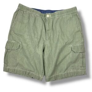 Tommy Bahama The Dream Cargo 9" Shorts Mens XL X Large Green Stretch Linen Blend